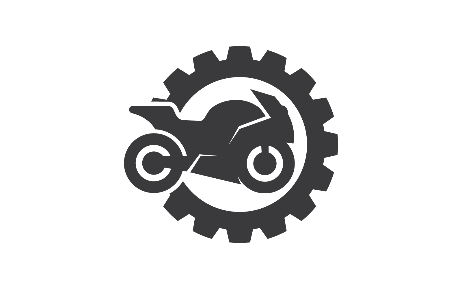 Motocyklový sport a vybavení logo plochý design vektor
