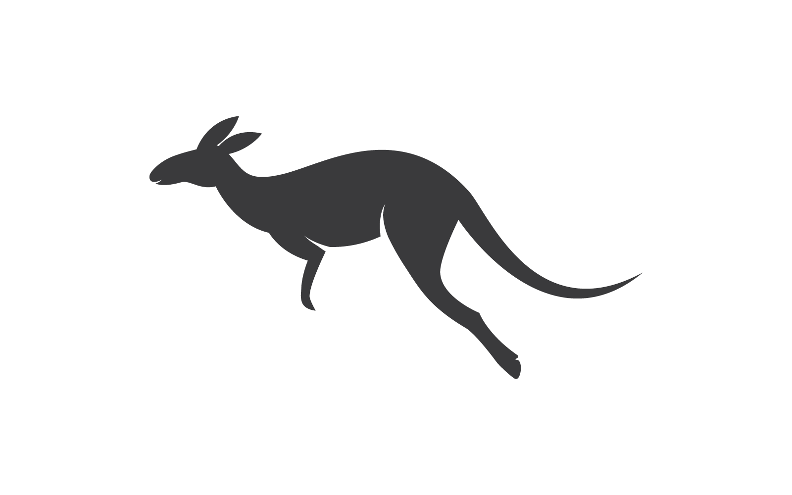 Runing canguro ilustración logo plantilla vector diseño plano