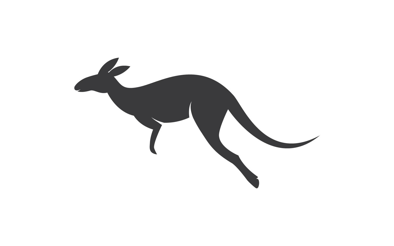 Runing Kangaroo illustration logo template vector flat design
