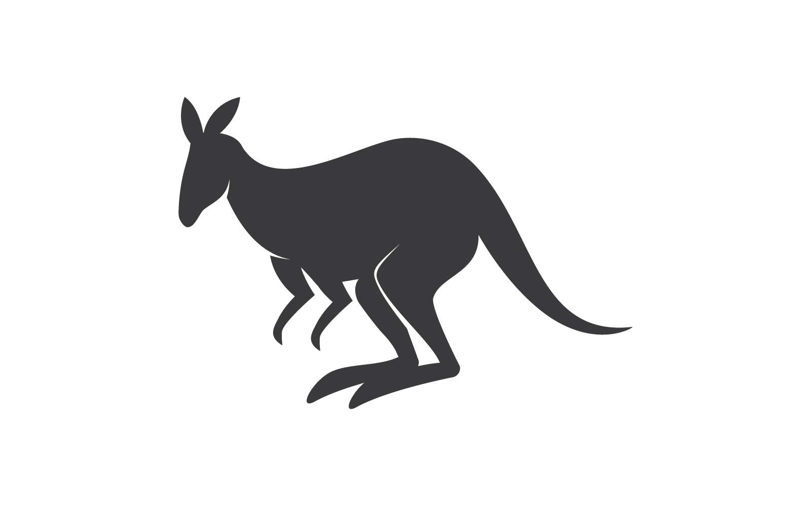 Silhouette Kangaroo illustration logo template vector flat design