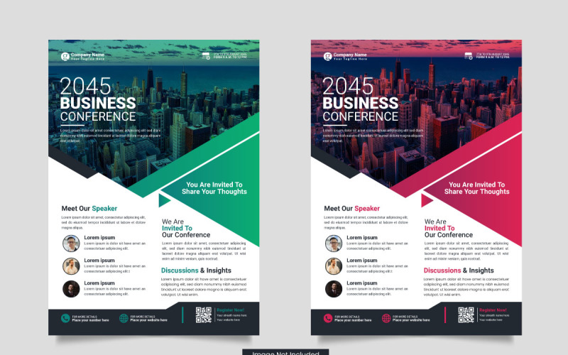 Vector business conference flyer template or business live webinar conference Illustration