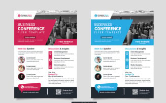 Vector corporate business conference flyer template or business webinar conference banner
