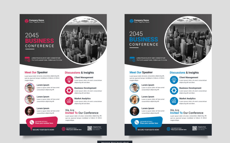 Vector corporate business conference flyer template or business webinar conference Illustration