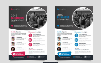 Vector corporate business conference flyer template or business webinar conference
