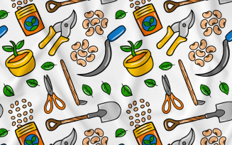 Agriculture Kawaii Doodle Seamless Pattern 01