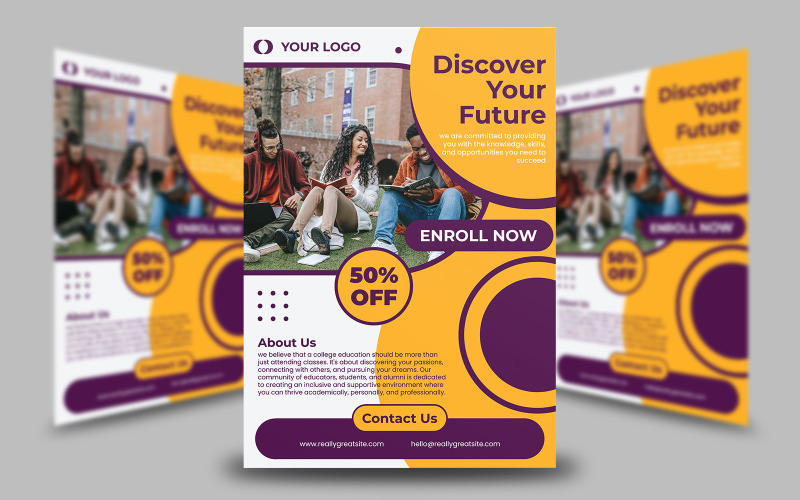 College Education Flyer Template 1 Corporate Identity
