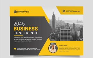 Corporate horizontal business conference flyer template or business webinar conference design