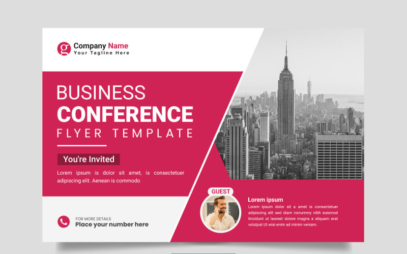 corporate horizontal business conference flyer template or business webinar conference idea Illustration