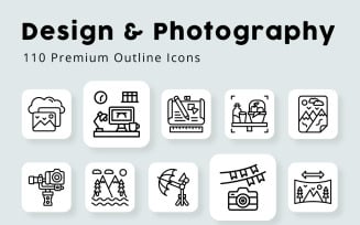 Design and Photography Outline Icons