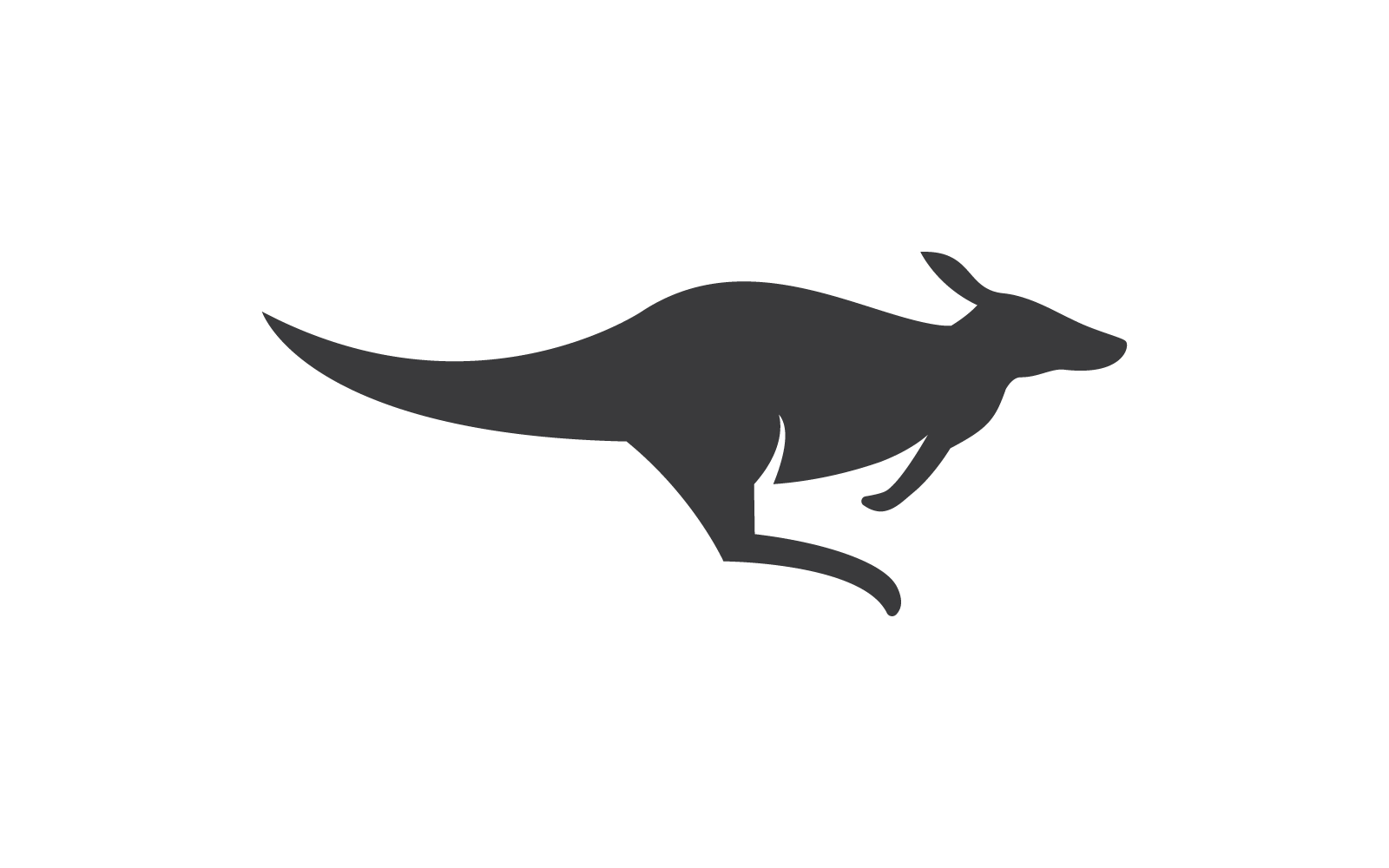 Design vetorial de modelo de logotipo de ilustração de canguru em pé