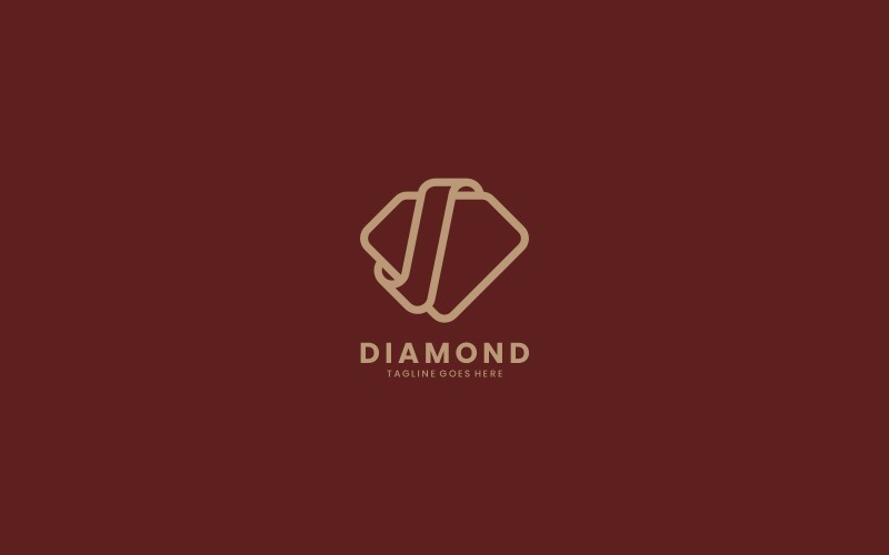Diamond Line Art Logo Design Logo Template