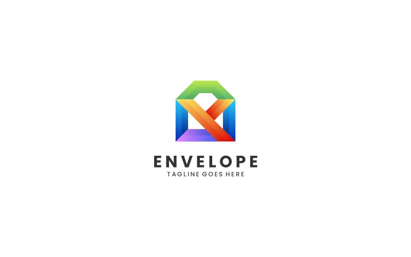 Envelope Gradient Colorful Logo Logo Template