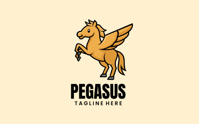 Pegasus Cartoon Logo Style Logo Template