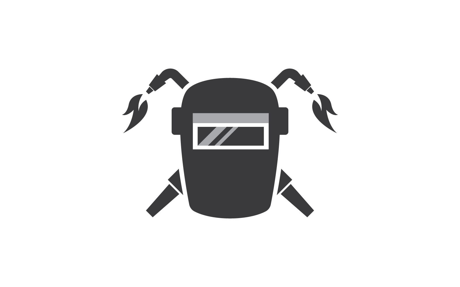 Svářeč maska logo ilustrace vektorové plochý design šablony