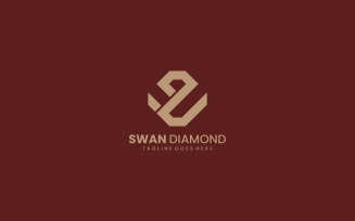 Swan Diamond Simple Logo Style