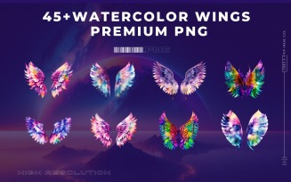 Watercolor Wings Premium PNG Bundle