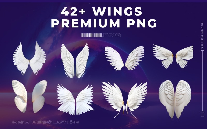 Angel's Wings Premium PNG Bundle Background