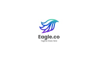 Eagle Line Art Gradient Logo 1