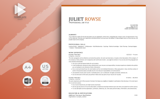 Professional Resume Template Juliet Rowse