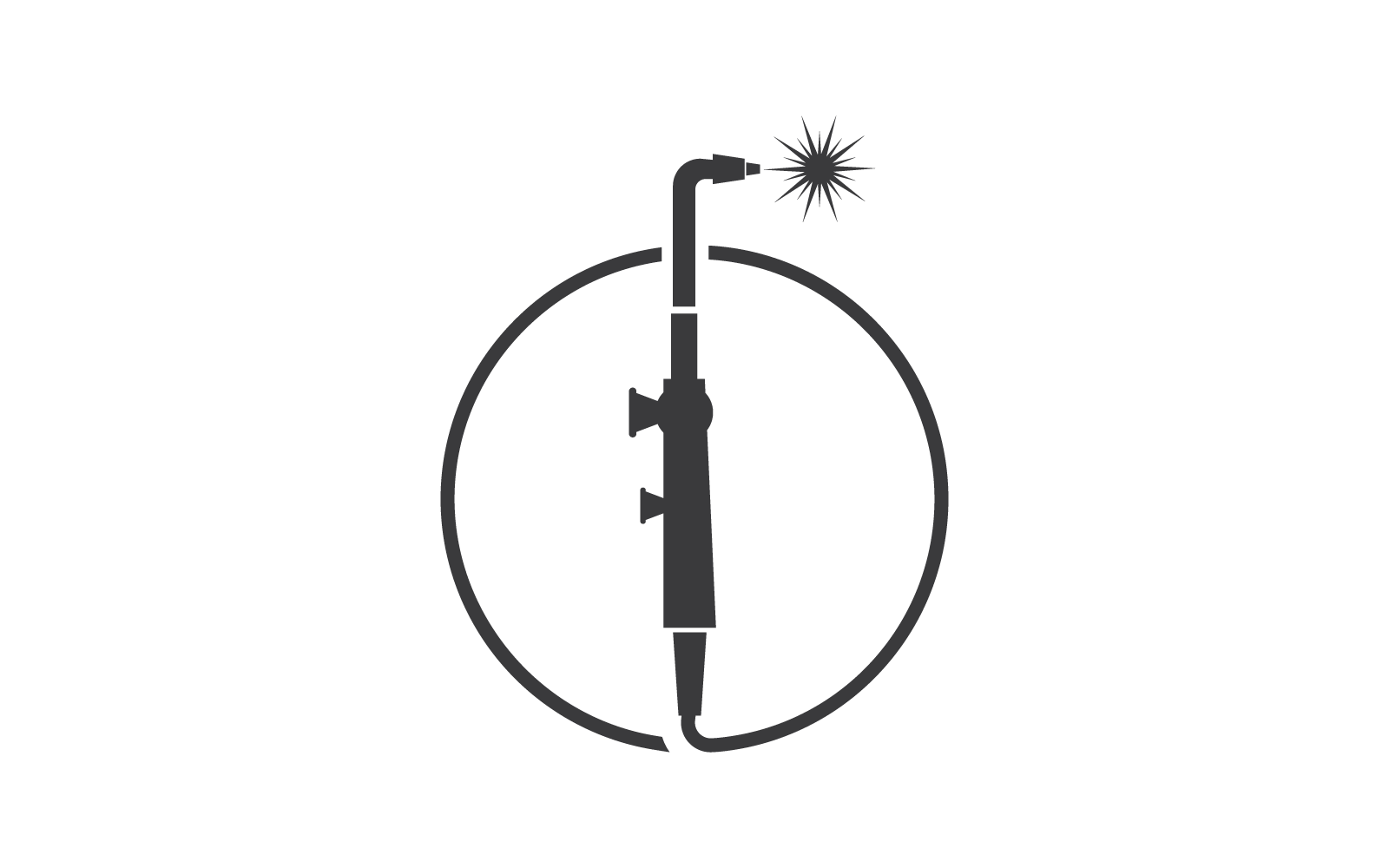 Svařovací jiskra logo ilustrace vektorové plochý design šablony