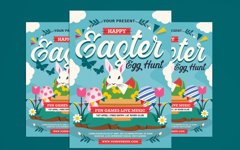 Easter Egg Hunt Flyer Poster Corporate Identity