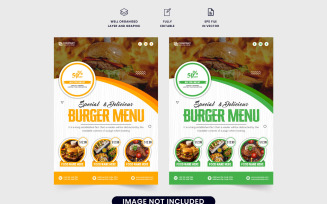 Food menu advertisement flyer vector