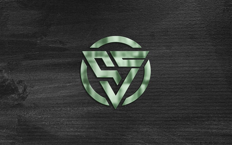 Green glass texture 3d logo mockup with dark paper texture background Product Mockup