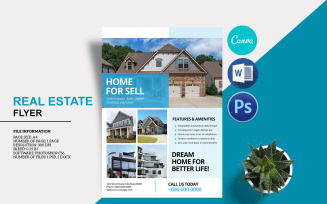 Real Estate Flyer Template. Canva, Ms word and Photoshop template