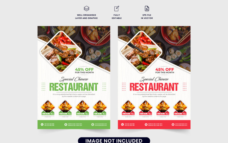 Restaurant advertisement flyer vector Corporate Identity