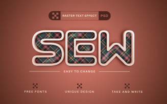 Sew - Editable Text Effect, Font Style