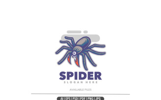 Spider mascot cartoon logo template