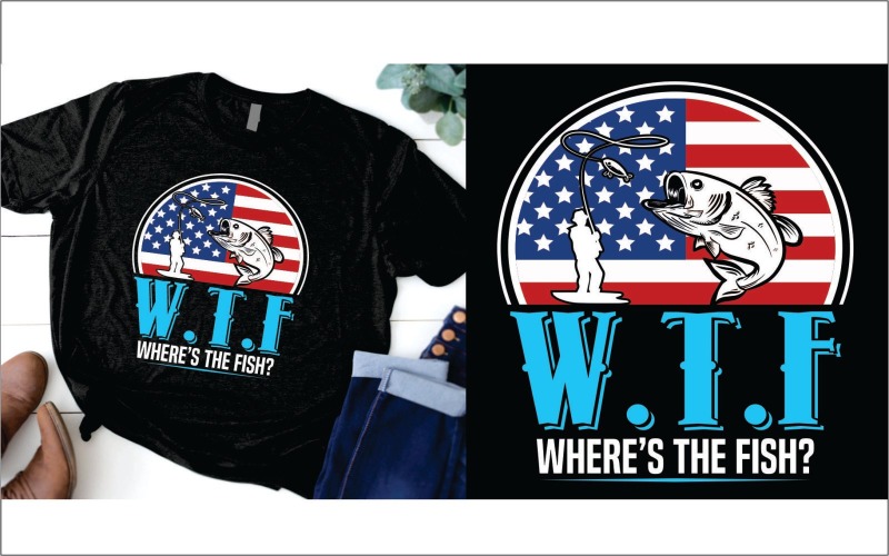 Funny WTF - Where's The Fish T-Shirt T-shirt