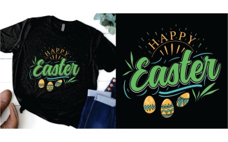 Happy Easter with eggs T-shirt Design