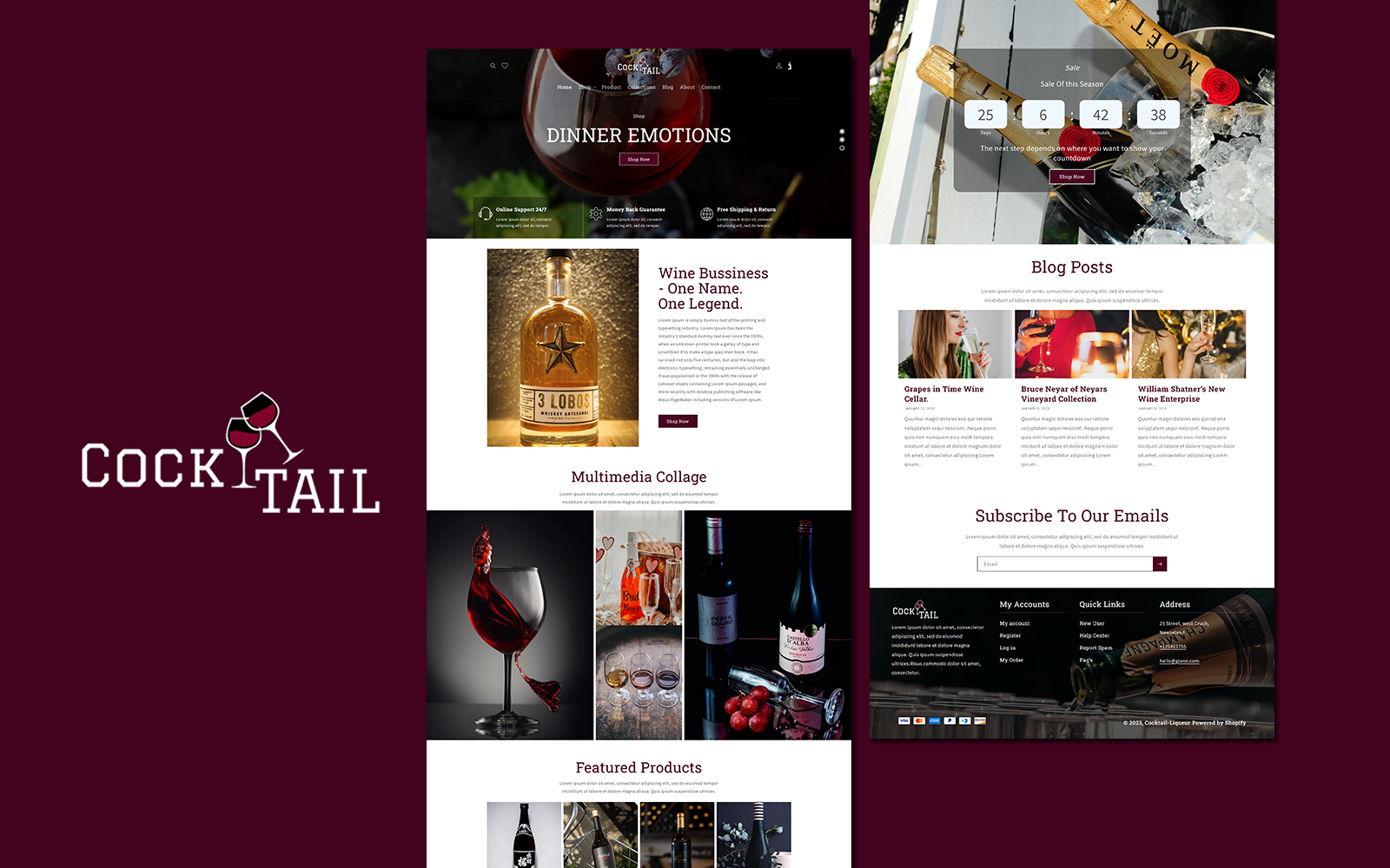 Wine ( Cocktail ) Shopify theme