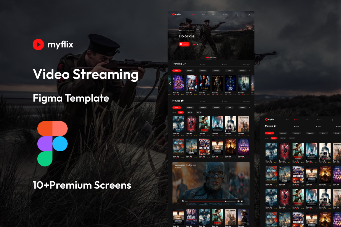 My Flix Online Streaming FIgma Template
