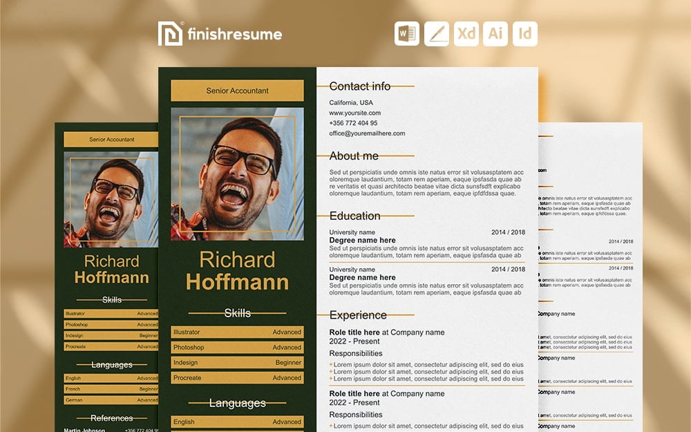 Template #323595 Resume Finance Webdesign Template - Logo template Preview