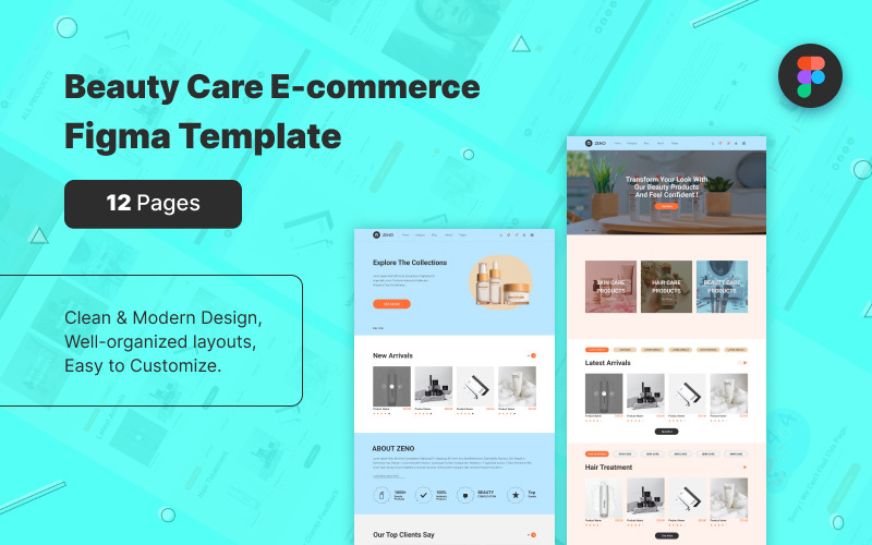 Beauty Care E-commerce Template Figma UI Element