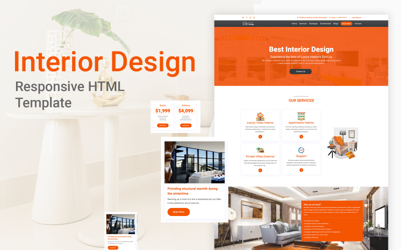 Intdesign - Interior & Furniture Design Studio Landing Page Template