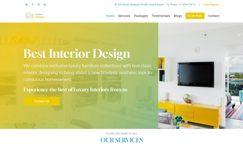 Intdesign - Interior Design Landing Page Template