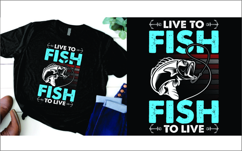 Live to fish and fish to live t shirt T-shirt