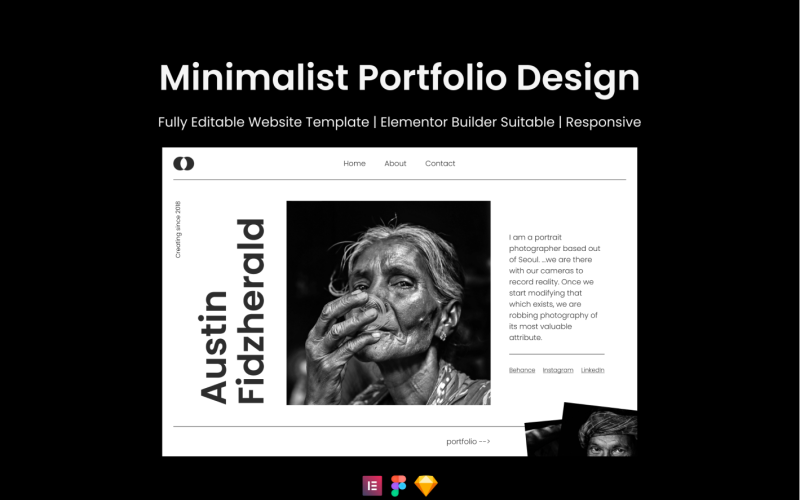 Minimalist Portfolio Design UI Element