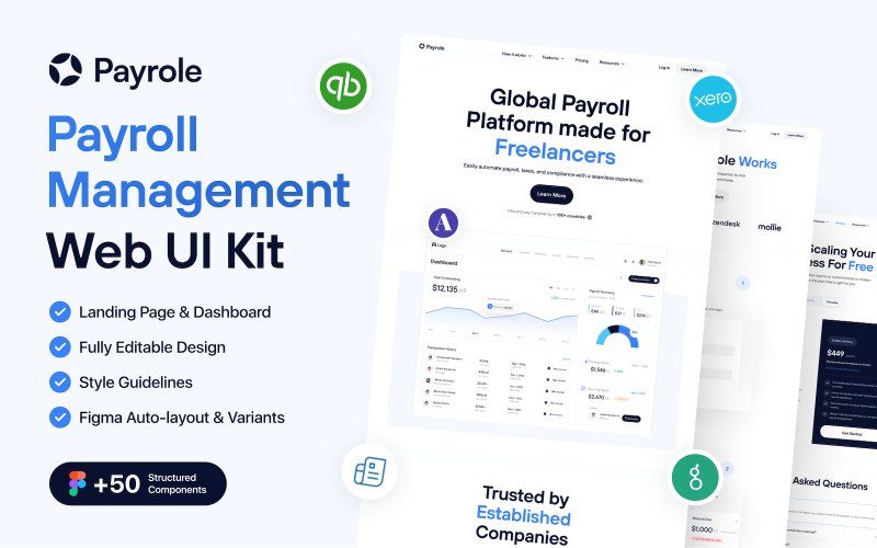 Payrole - Modern Payroll Management Web UI Kit UI Element