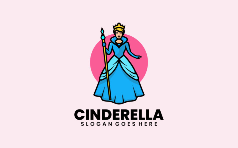 Cinderella Cartoon Logo Style Logo Template