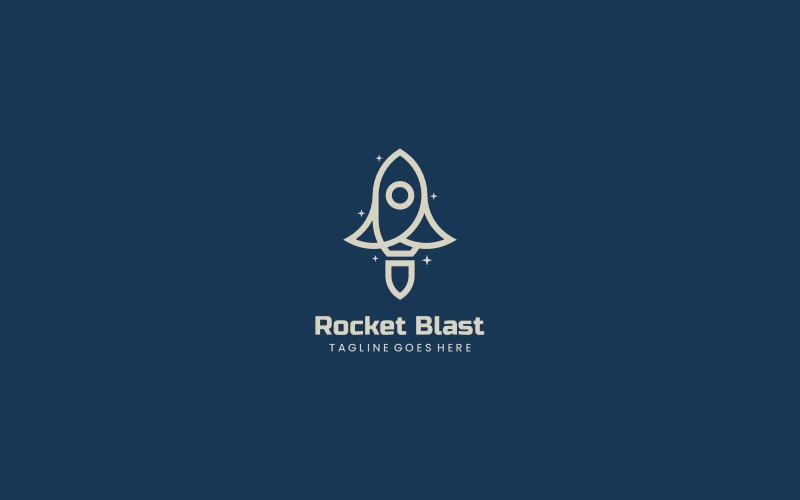 Rocket Blast Line Art Logo Logo Template