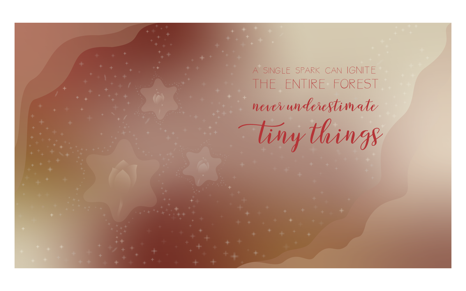 Starry Inspirational Background image 14400x8100px with Message of Power of Tiny Things