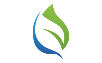 Waterdrop and leaf fresh nature ecology energy logo v10