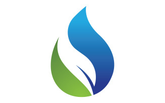 Waterdrop and leaf fresh nature ecology energy logo v11