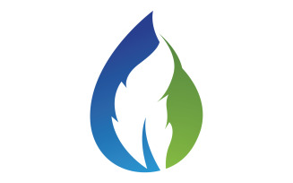 Waterdrop and leaf fresh nature ecology energy logo v12