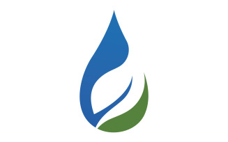 Waterdrop and leaf fresh nature ecology energy logo v17