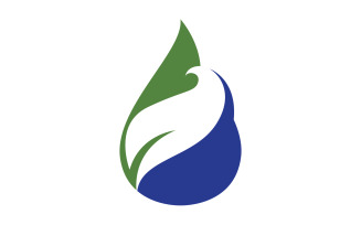 Waterdrop and leaf fresh nature ecology energy logo v18